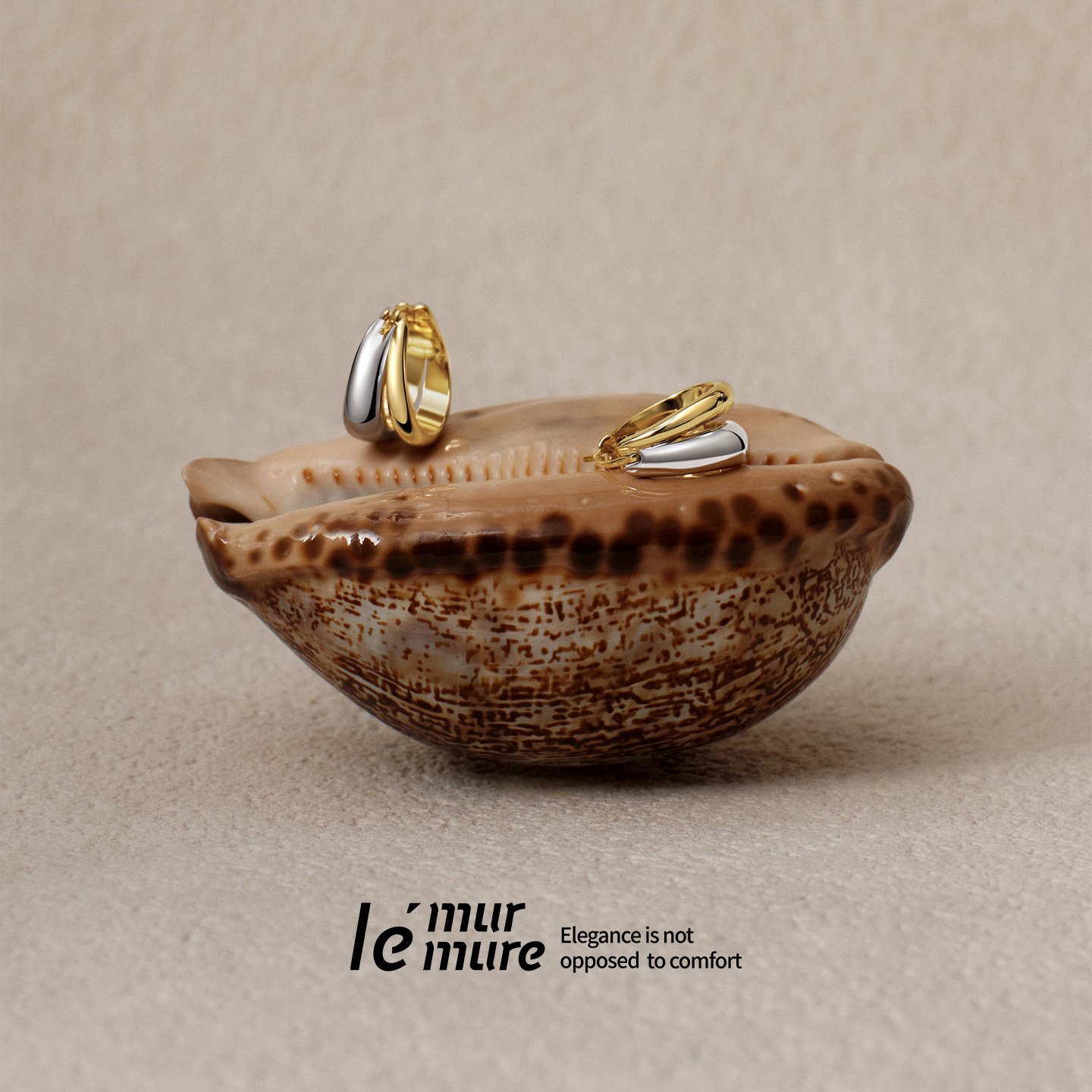 Le' Murmure 工坊出品 甄选匠心古法纯手工金银撞色耳环轻奢耳饰