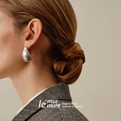 Murmure 獨家工坊出品百年传承老工匠纯手工拉丝轻奢drop耳环