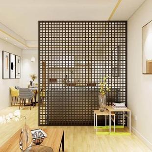 意式十字格子金属不锈钢格栅客厅入户玄关镂空屏风办公室极简隔断