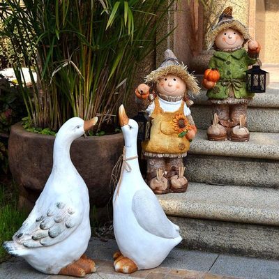 户外白鸭子创意水景草坪别墅花园庭院装饰幼儿园池塘白鹅造景摆件