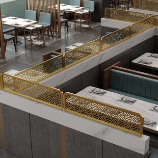 金属铁艺餐饮卡座隔断镂空轻奢装饰矮屏风围栏火锅店加高半墙