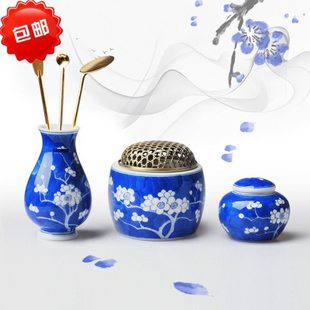 陶瓷香炉香事瓶香粉盒炉瓶三事青花冰梅香炉香勺香铲香具香道包邮
