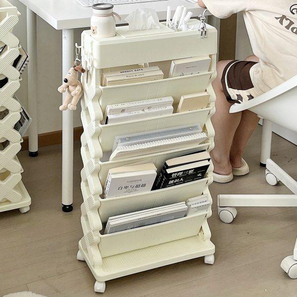 多功能书桌旁收纳置物架可移动带轮学生教室桌边卧室床头多层书架,收纳整理,书桌收纳置物架,淘宝优惠券,粉丝福利购,淘宝优惠卷