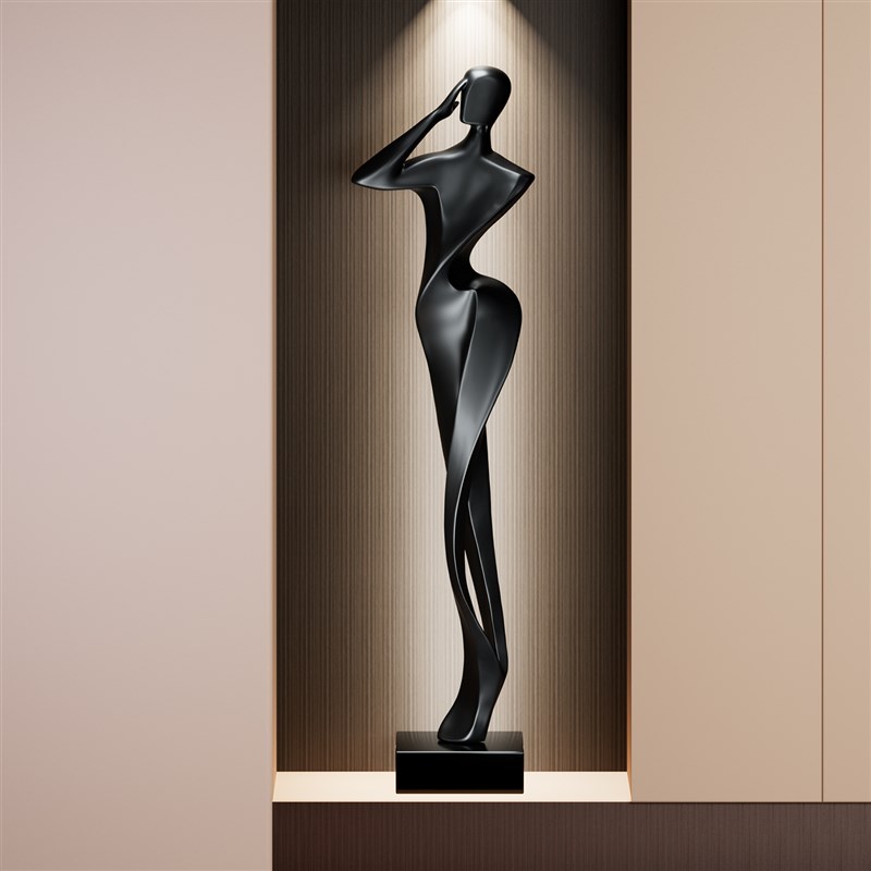 轻奢玄关柜摆件竖高客厅电视柜装饰E品意式极简人物雕塑高级艺术
