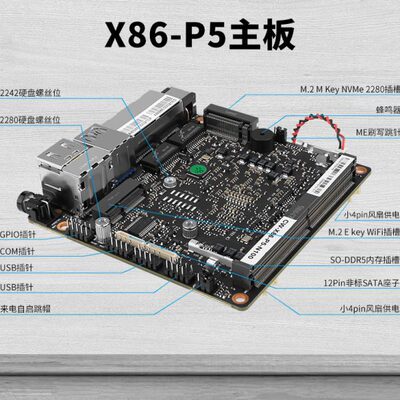 畅网X86-P5双网口软路由N100/N305/N300迷你主机6W低功耗智能硬件
