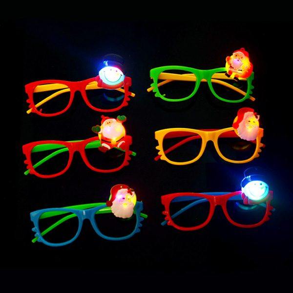圣诞节装饰品发光可爱眼镜框幼儿园学生儿童圣诞礼物礼品派对用品