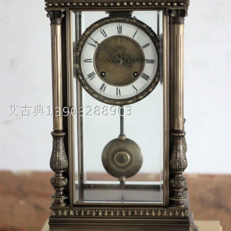 仿古钟表 欧式壁炉摆设钟表z 古典摆设 机械钟 铸铜座钟