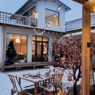 围炉煮茶竹桌椅组合户外庭院老式竹桌竹椅竹编竹茶几竹制品家具