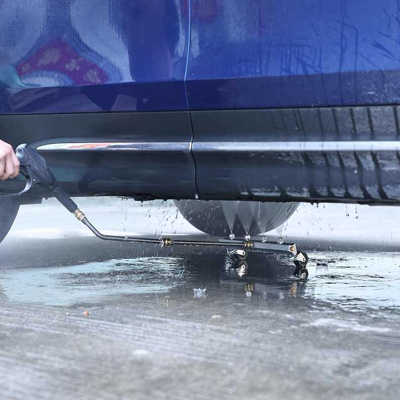 高压清洗机底盘清洁器 45 度斜角棒4000PSI 洗车水扫帚喷嘴可拆卸