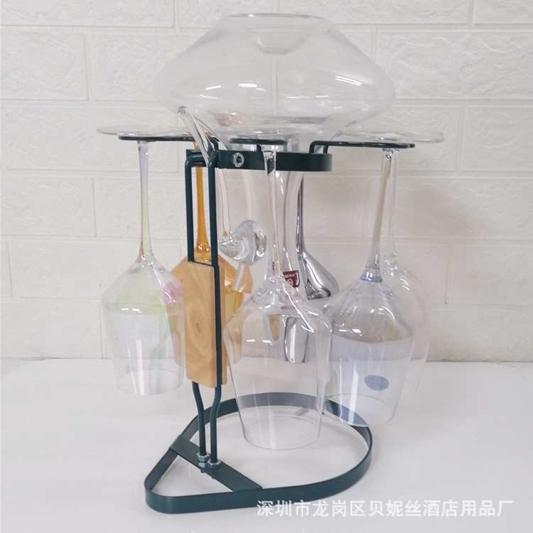 镀金镀银金属醒酒器酒杯一体架醒酒器分酒器高脚杯架红酒杯摆件