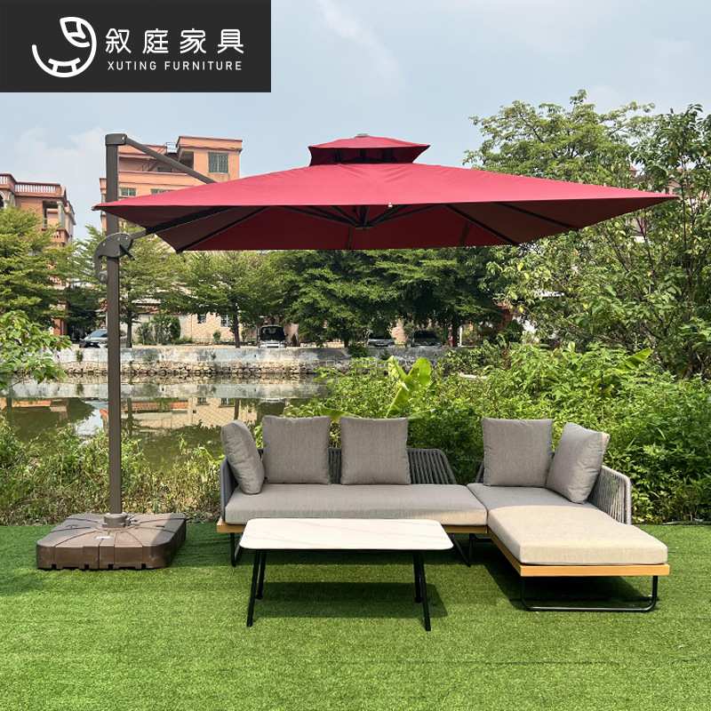 户外休闲绳编沙发家具室外花园庭院外摆防水防晒手工编织多人躺床