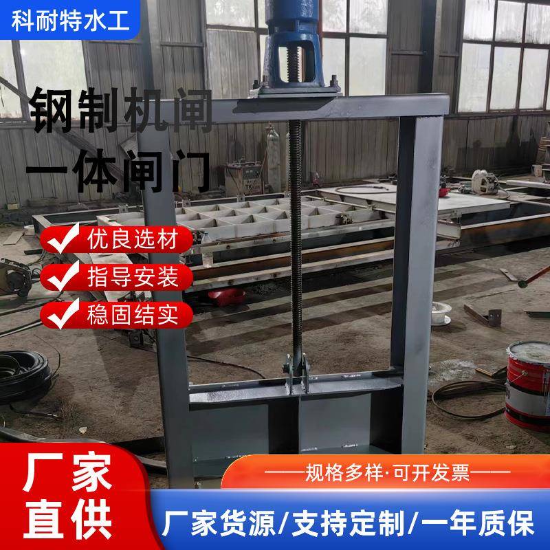 钢制机闸一体式闸门厂家电动启闭机不锈钢插板闸门钢制渠道闸门