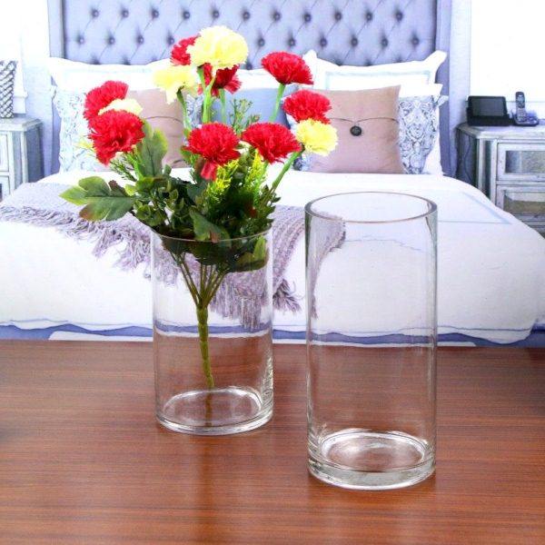 透明圆柱形直筒小号热带鱼缸玻璃插花瓶小玻璃杯高细花瓶家装摆件