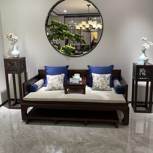 罗汉床新中式实木沙发简约仿古禅意家用小户型推拉罗汉榻客厅家具