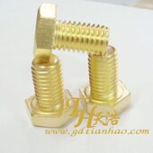 纯铜外六角螺丝钉 M10系列H62铜六角螺栓 铜切边六角螺丝 GB30栓