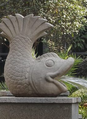 欧式玻璃钢人物雕塑艺术品客厅户外落地摆设可定制作鲤鱼流水喷泉