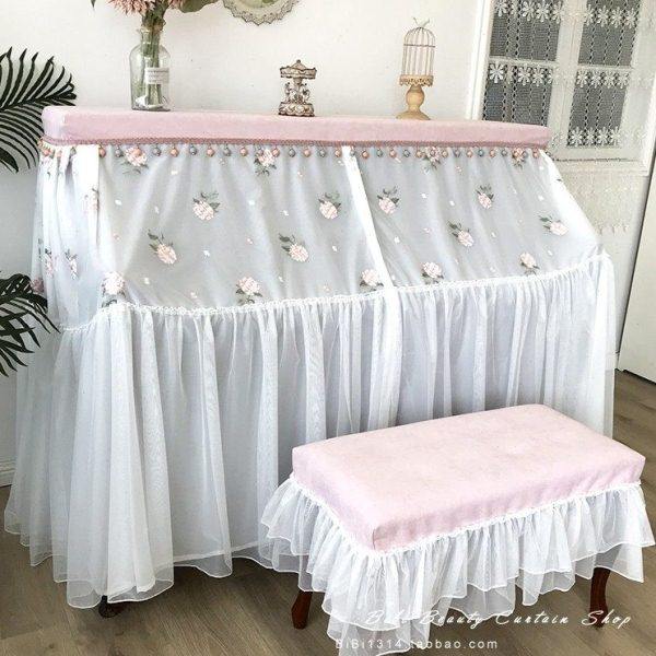 马小萌原创田园粉色绣球花粉嫩公主立式双层全罩钢琴罩钢琴凳定制,居家布艺,钢琴罩,淘宝优惠券,粉丝福利购,淘宝优惠卷