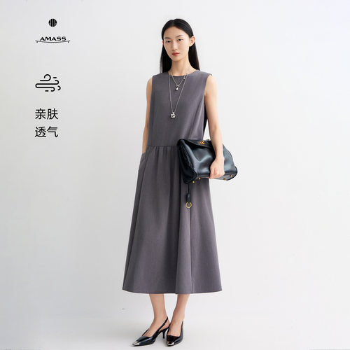 AMASS阿玛施显瘦款背心小黑裙女