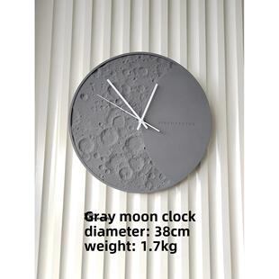 久处不厌微瑕水泥创意北欧时钟客厅家用圆形挂钟现代简约静音钟表