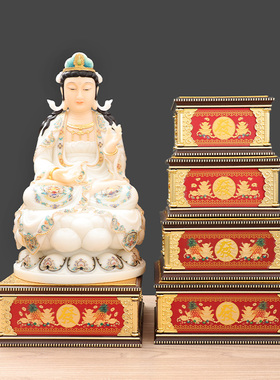 精美浮雕莲花佛座观音菩萨底x座供奉财神垫佛像供座托架佛具用品