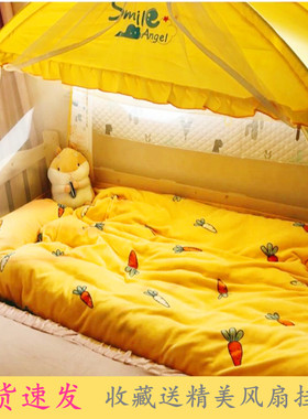 儿童床蚊帐三开门加高8n8*168cm婴儿床拼接床尾门100180 8015