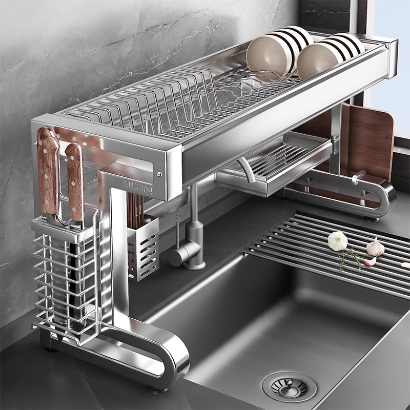 新款不锈钢厨房碗碟收纳s架沥水碗架碗盘碗筷沥水架水槽置物架放