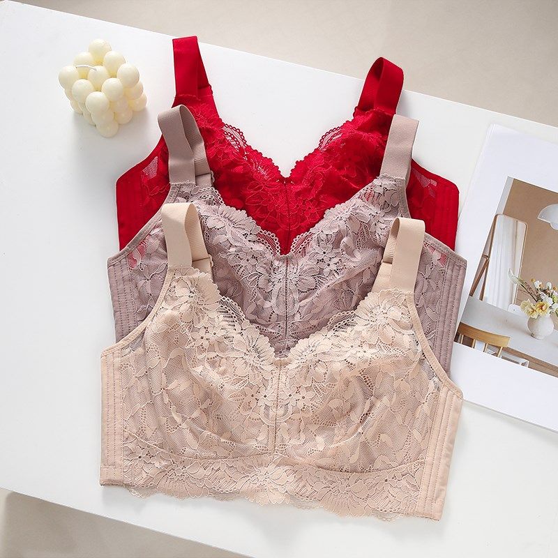 全罩杯文胸大罩杯大胸胖mm带钢圈防下垂全包裹收副乳显胸小的内衣