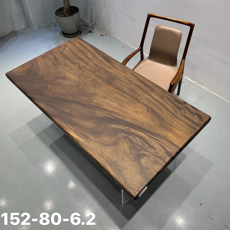 南美黑胡色胡桃木大板桌南美胡桃木大板茶桌原木整块烘干 干大板