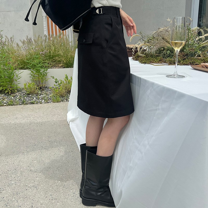 半身裙女高腰显瘦2023秋季新款包臀a字遮胯半身裙挺括显腿长裙