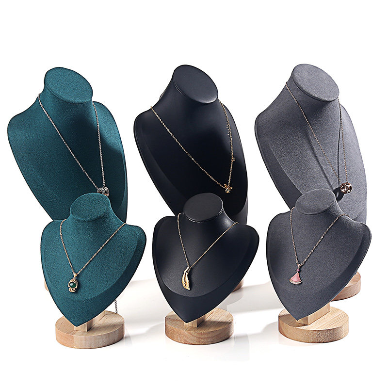 实木质珠宝首饰架吊坠陈列架项链展示架人像模特脖子颈模道具摆件