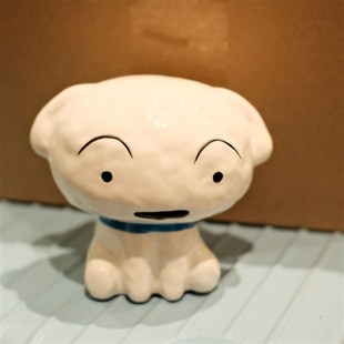 复古怀旧中古小白狗狗q存钱罐新酱摆件装饰玩具桌面公仔情侣礼物