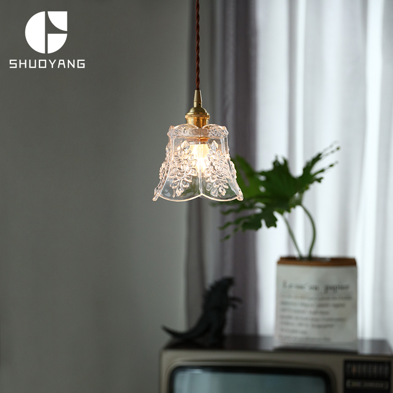日式玻璃吊灯餐厅吧台卧室床头进门入户玄关阳台飘窗吊灯网红吊灯