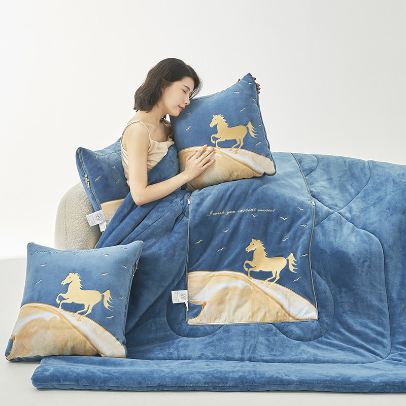 高档抱枕被两用特厚牛奶绒加大车上靠垫毛毯办公室沙发睡觉可折叠,居家布艺,抱枕被,淘宝优惠券,粉丝福利购,淘宝优惠卷