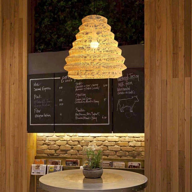 日式藤编吊灯客厅卧室餐厅民宿手工编织藤艺灯创意个性吧台餐桌灯,家装灯饰光源,酒店/宴会厅/餐饮吊灯,淘宝优惠券,粉丝福利购,淘宝优惠卷