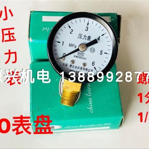 雷尔达Y40压力表0-6MPA 水压表气压表 小压力表 1分普通压力表1/8