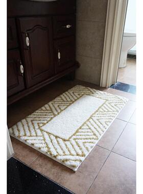 大达金丹兰轻奢小美风地垫门垫 白色金丝小地毯亲肤柔软吸水5080