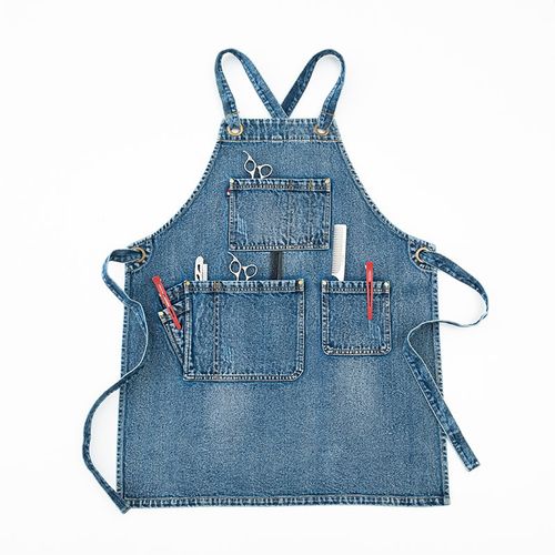 全棉水洗牛仔围裙工具工作服罩衣罩衫花店咖啡奶茶店餐厅厨房家用