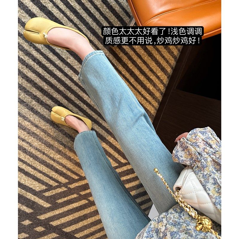 直直腿!!四面弹法棍裤女春季2024新款高腰显瘦九分直筒牛仔裤