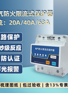 40A限流保护器电气防火家用充x电桩单相过压63A漏电过载过流保护3
