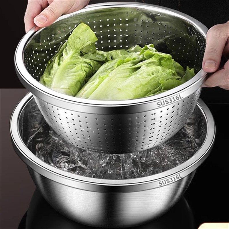 316不锈钢漏网洗菜盆沥水篮一盆多用淘米盆厨房家用沥水漏盆,餐饮具,洗菜盆/沥水篮/漏水筛,淘宝优惠券,粉丝福利购,淘宝优惠卷