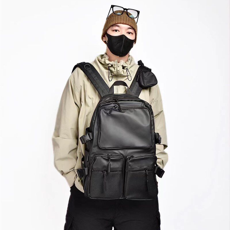 双肩包男多功能大容量男士书包电脑背包斜肩旅行学生轻便休闲潮流