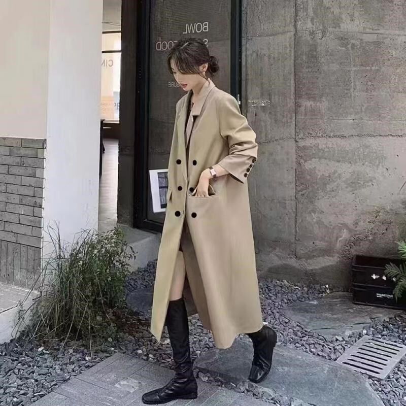 沁凛长款西装风衣外套女春秋英伦新款高级感今年流行过膝休闲大衣
