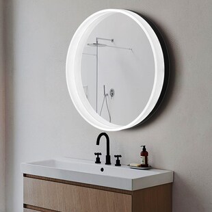 圆形亚克力智能浴室镜卫生间挂墙式 led灯触摸感应除雾发光壁挂镜