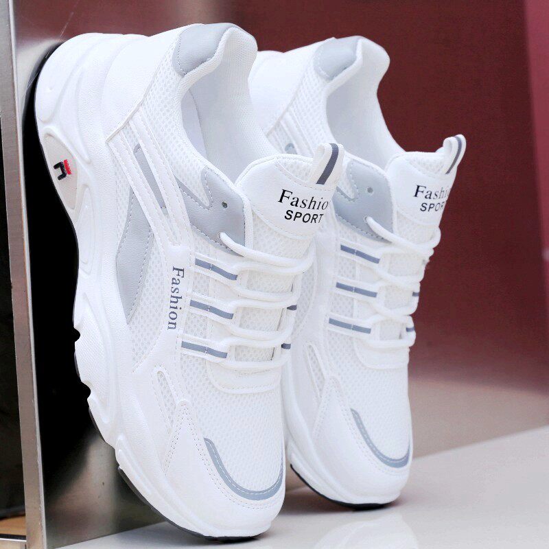 老爹鞋男秋季防滑白色休闲跑步鞋网面透气运动小白鞋秋季网鞋男鞋