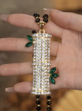 镶钻竹节毛衣链项链女网红饰品配饰长款气质挂件时尚女2023新款潮