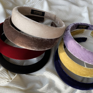 精致丝绒面料 韩国秋冬细腻高品质垫高颅顶发箍压发卡立体感头箍