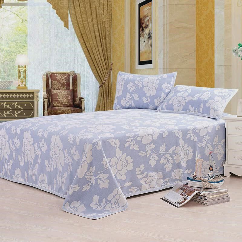 亚麻凉席a三件套席子亚麻可水洗折叠布艺纯天然1.8m床单夏季加厚