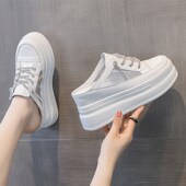 包头拖鞋 气质外 一脚蹬无后跟懒人鞋 女e夏厚底松糕半包头单鞋 夏季