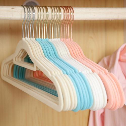 植绒衣架整理师专用防滑肩无痕衣架家用挂衣超薄儿童衣撑衣柜收纳