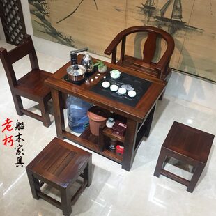 阳台茶桌椅组合实木小型泡茶桌家用小茶台1米2功夫茶几简约网红